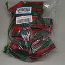 Heartome 2 PCS Christmas Bows, 12 x 18 in Christmas Bows Outdoor, Red Green Xmas Decorations Velvet PVC Large Christmas Decor Indoor Outdoor Xmas Wreath Bows Hanging Decor for Fence Fireplace Stairs