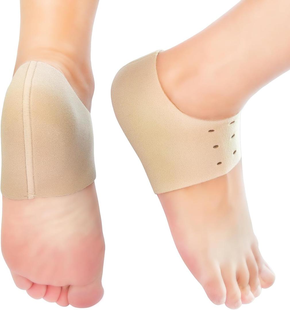 Niupiour Heel Protectors Cups for Plantar Fasciitis, Gel Heel Cushion Cover for Heel Spur, Cracked Heel, Soft Heel Sock Inserts Pads Relieve Heel Pain for Men and Women (Small Size)