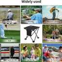 Roptat Camping Stool,Portable Folding Compact Lightweight Stool Seat for Camping Fishing Hiking Gardening Outdoor Walking Backpacking Travelling and Beach with Carry Bag (Black)