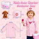 Girl Toys Doctor Kit for Toddlers 3-5 with Plush Dog, 39 PCS Kids Vet Play Set with Heartbeat Sound Stethoscope & Dress Up Toddler Doctor Costume & Hat, Pretend Play Pet Vet Toy for Girls Gifts