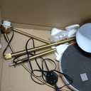 LightInTheBox Gold Modern Arc Floor Lamp, 70.9in Arc Floor Lamp with Inner Gold Metal Shade and White Marble Base, Arc Lamps Floor Standing with 5W Bulb, Over Couch Lamp for Living Room, Bedroom