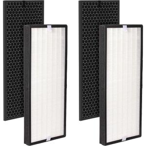 Fette Filter - Air Purifier True HEPA Replacement Filter Set Compatible with Rowenta PU6010 and PU6020 Intense Pure Air XL Purifier Series. Part Number XD6077U0 & XD6066 - Pack of 2