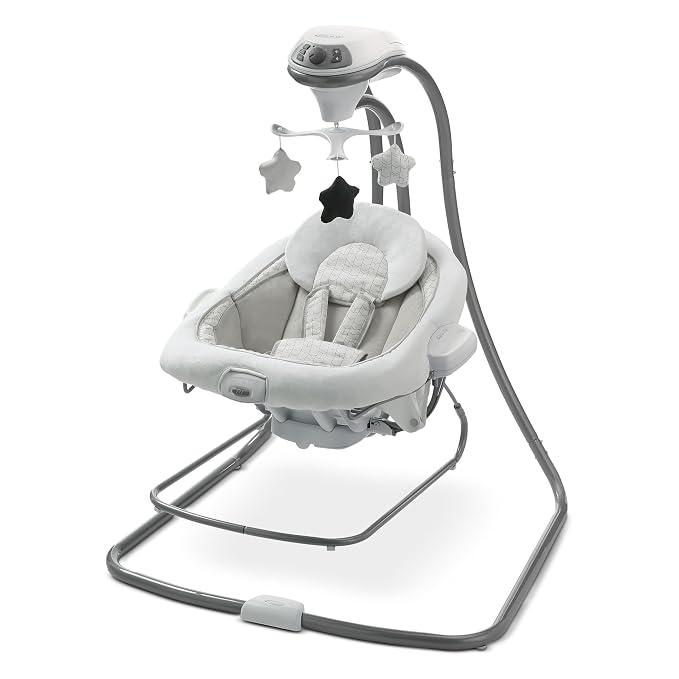 Graco DuetConnect LX 2-in-1 Baby Swing and Bouncer, Redmond
6 Speeds, Calming Vibration, Gentle, Soothing Sounds, Seat Recline with Infant Head Support, Soft, Comfortable Materials
