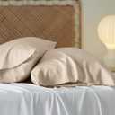 Bedsure King Size Pillow Cases Set of 2, Cooling Pillow Cases King, Rayon Derived from Bamboo Beige Pillowcases, PureWoven Silky Soft Cool Bedding Pillow Covers with Envelope Closure, 20x36 Inches