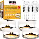 4 Pack Flea Traps for Inside Your Home, Original Indoor Flea Light Bed Bug Killer w/ 12 Sticky Pads & 12 Light Bulb Refills Replacement, Odorless Insect Infestation Treatment Trap Lamp for Kid Pet