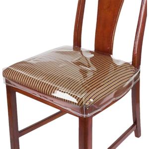 EupHHonycs 4 Pack Large Plastic Chair Covers for Dining Room Clear PVC Kitchen Chair Seat Protectors with Adjustable Belt Strap for 18''x17'' Standard Chair, Stain, Water and Kitty Scratch Resistant