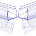Lineshading 2 Pcs Glass Shower Door Seal Strip with Drip Rail for 1/4"(6mm) Glass, Length 27.5"/0.7m, Frameless Glassdoor Sweep Stop Shower Leaking