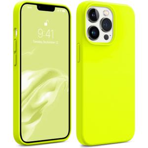 AOTESIER Shockproof Designed for iPhone 14 Pro Case 6.1 inch,[Silicone Slim Series] Rubber Full-Body Protection Bumper Phone Case for 14 Pro with Soft Anti-Scratch Lining, New Neon