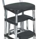 Cosco 11120CBB1E Black Retro Counter Chair / Step Stool, Black