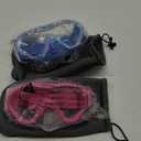 Aegend Kids Swim Goggles Snorkel Diving Mask for Kids Youth 3-15, Knitted Fabric Strap, Anti-Fog 180 Clear View (2 Pack-blue & Rose Red)