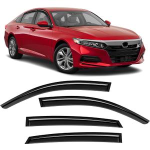 ISINLASSO Tape-On Rain Guards fit for Honda Accord 2018-2022,4 PCS | Outside-Mount, Low Profiles & Extra Durable, Window Deflector, Vent Shades, Window Visors For Wind, Rain, Car Accessories