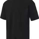 Mens Big and Tall Heavyweight Side Pocket Shirt, Crewneck Short Sleeve Cotton T-Shirt for Men Black (Black, XXXL)