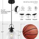 Kitchen Pendant Lighting Over Island 3 Pack, 7.5” Black Pendant Lights Kitchen Island, Farmhouse Industrial Glass Pendant Light with Seeded, Hanging Light Pendants for Dining Room, Bar, Cafe