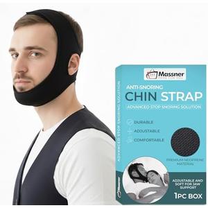 Massner Premium Chin Strap for Sleeping, Breathable, Comfortable CPAP Chin Strap for snoring- Airflow jaw Strap for Men and Women, Adjustable Snore Stopper Chin Strap, Keep Mouth Closed While Sleeping