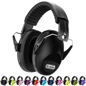 Dr.meter Noise Cancelling Ear Muffs: EM100 SNR27.4 Ear Muffs for Noise Reduction - Kids Noise Cancelling Headphones with Adjustable Headband for Monster Truck Autism Sensory Mowing Firework-Black