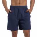 Lissmith Mens Gym Shorts 7 Inch Athletic Workout Running Casual Hiking Basketball Quick Dry Lightweight Active Shorts Navy XL (Black, XL)