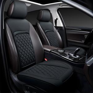 Front Car Seat Covers for BMW, Compatible with BMW X, i, and M Models, 3-8 Series, Including X5, 328i, etc,Leather Waterproof Seat Protector, Partial Back Coverage, Black