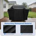 SunPatio BBQ Grill Cover 70 Inch, Outdoor Heavy Duty Waterproof Barbecue Gas Grill Cover, Fade Resistant, All Weather Protection Compatible for Weber Charbroil Kenmore Brinkmann and More, Black