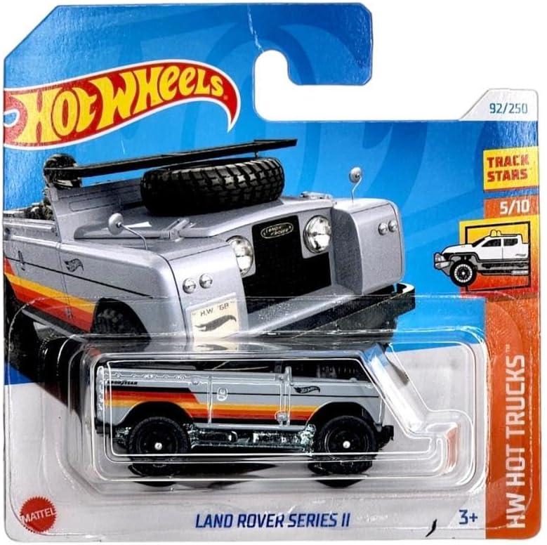 Hot Wheels - Land Rover Series II - HW Hot Truck 5/10 - HTC32 - Short Card - Track Stars - Good Year - Mattel 2024-1:64, Hot Wheels 2024 - Collector # 027/250 - HW Celebration Racers 01/10 - HW Braille Racer - Twin Mill - Satin Green - World Braille Day,  Matchbox Hot Wheels Rodger Dodger, HW Celebration Racers 5/10 [Silver] 77/250, Pack Of 3 Hot Wheels Cars