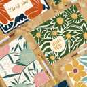 qiqee Color Contrast Flower Thank You Cards Greeting Gift Cards for Handwritten Messages 4x6 Inch 6 Design Birthday Thank You Notes (24pcs +24pcs Envelopes)