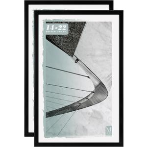 MCS Foundation 14x22 Poster Frame Traditional Black, Vertical & Horizontal Wall Hanging Large Picture Frame for Photos, Posters & Art Prints (2-Pack)
