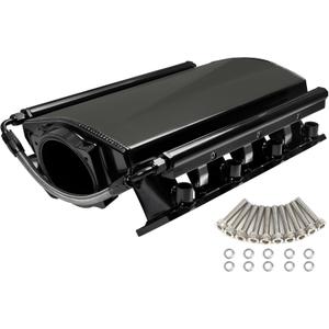 Low Profile For LS3 Intake Manifold EFI Compatible with LS Rectangle Port Head Aluminum (102mm Black)