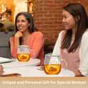 2 x Glass Tea Cup 17.6oz, Best Mom Ever Mothers Day Cup with Gift Box, Gifts Mug for Mom, Glass Mug Teacup, Tea Cups for Mom Birthday, Perfect for Grandma & Daughter.