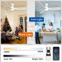 Depuley 52-Inch Ceiling Fans with Lights: White 3 Blade Flush Mount Low Profile Ceiling Fan for Bedroom - Dimmable Indoor Outdoor Fan with Remote APP Control Ultra Quiet DC Motor Timer
