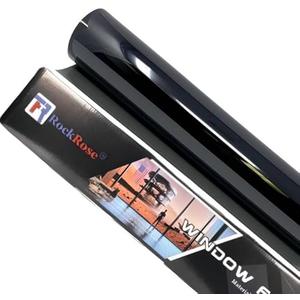 RockRose 1% Premium Carbon Car Window Tint 12 in x 100FT 2PLY Charcoal Privacy Film Heat, UV, and IRR Block Tint for Cars or Building Adhesive Film Easy Shrink, Plotter Friendly Pro Grade