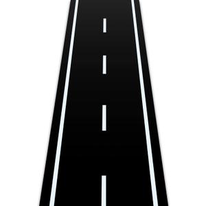 Racetrack Floor Running Black Racer Party Decoration Mat Road Table Runner Long Racetrack Tablecloth Drag for Party(Simple Style,32 ft X 4.5 ft)