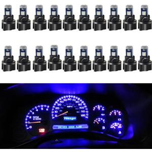 WLJH 74 Led Bulb Dash Lights Mini T5 2721 27 37 286 Wedge PC74 Twist Socket Automotive Instrument Panel Gauge Light Kits Cluster Shift Indicator Interior Bulbs 12V Blue Pack of 20