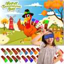 Pin The Tail on The Turkey Game Thanksgiving Party Games for Kids Festival Thanksgiving Turkey Party Supplies Activities