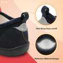 LeIsfIt Slippers for Men Wide House Shoes Adjustable Diabetic House Slippers Arthritis Edema Slipper Shoes Indoor Outdoor Navy Size 9 (L)