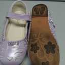 Toddler Girls Dress Shoes Cute Cat Embroidered Mary Jane Glitter Ballet Flats Flower Girl Shoes for School Party Wedding (Size 29, Purple Glitter)