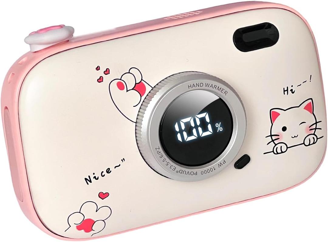 Hand Warmers Rechargeable USB, Electric Reusable Battery Powered Power Bank Handwarmer, 10000mAh Long Lasting Portable Pocket Heater, for Women, Men, Christmas, Camping, Golf, Football, Outdoors