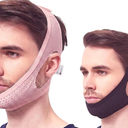 Chin Strap for Cpap Users, Black & Pink Comfortable Mesh Anti Snoring Chin Straps for Men Women, Upgraded Adjustable Cpap Chin Strap to Keep Mouth Closed While Sleeping(2 Pack)