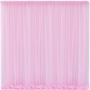 10x10 Pink Tulle Backdrop Curtains for Parties, Sheer Backdrop Curtain Wedding Photo Background Drapes for Baby Shower Photography Birthday Party