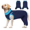 T'CHAQUE Dog Recovery Suit for Dogs After Surgery, Dog Onesie for Surgery Female Male, Anti Licking Rear Leg Sleeve,Bodysuit for Abdominal Wounds Skin Disease,Substitute E-Collar & Cone,Navy Blue, XL