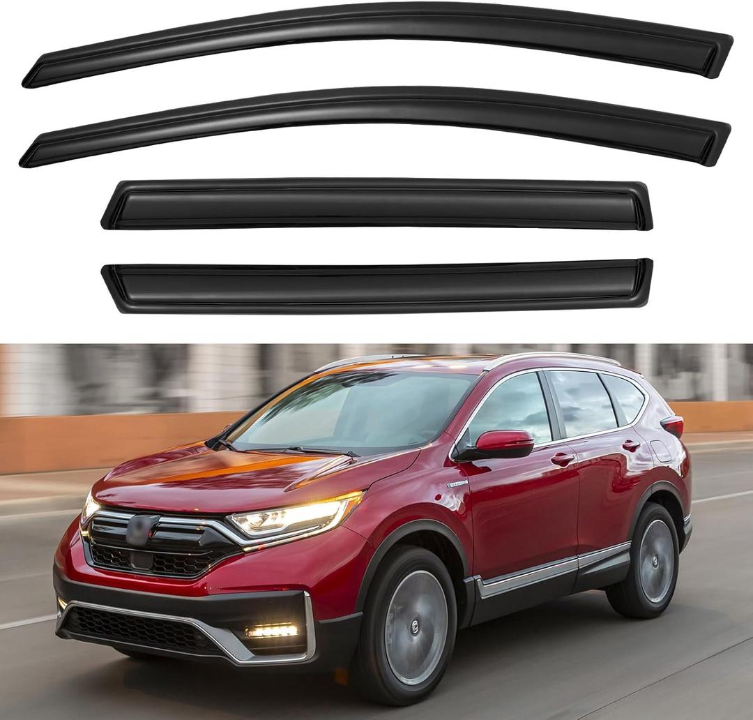 6 x Window Visors Rain Guards for Honda CRV 2017 2018 2019 2020 2021 2022, Out-Channel Window Vent Wind Deflectors Visors Shades for 17-22 CR-V