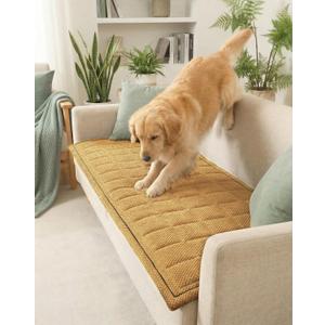 Couch Cover for Sofa and Dogs, Washable Waterproof Sofa Cover, Pet Couch Protector with Non Slip for 3 Cushion Couch Pet Friendly Furniture Cover(Brown,27.6" x 71"/70 x 180cm)