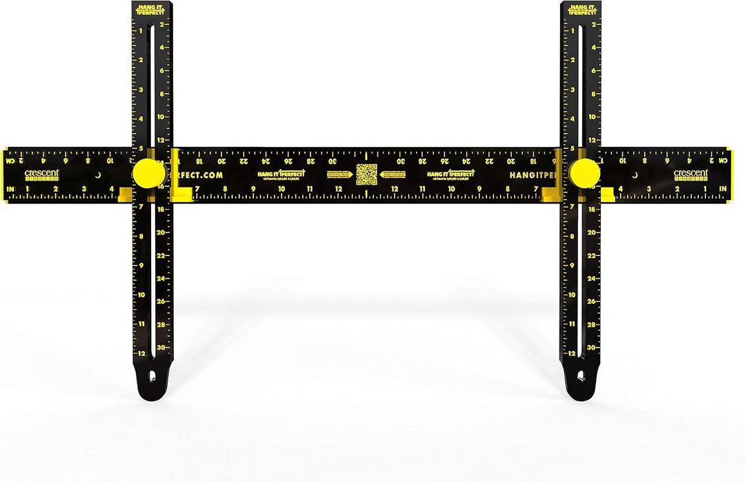 Hang It Perfect Picture Hanging Tool, Mirror Hanging Hardware, Adjustable, Metal, Black, 24"