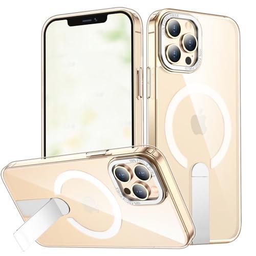 EMMPITU for iPhone 13 Pro Max Case with Kickstand, Compatible with MagSafe, [Invisible Stand] Anti-Slip Shockproof Military-Grade Protection, Magnetic Phone Case for iPhone 13Pro Max (Clear)