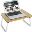 Lap Desks Laptop Tray for Bed or Couch, Breakfast Serving Tray with Folding Legs,Portable & Lightweight Mini Table, Laptop Stand for Working, Reading and Writing,Beige
