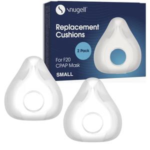 Snugell Replacement Cushion for CPAP Masks, 2-Pack - Compatible with ResMed AirFit F20 - Soft & Secure Seal - Reduces Pressure Points & Minimizes Mask Leaks - Small