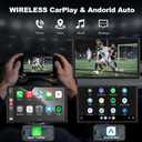 9'' Wireless CarPlay Screen for Car, Apple Car Play & Android Auto Car Stereo HD Touchscreen with 4K Dash Cam & 1080P Backup Camera, GPS Navigation & Mirror Link, for Most Vehicles