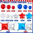 Lunmon 187 Pcs Red White Blue Square Foil Balloon Arch Kit 250th Anniversary Wall Backdrop 4th of July Double Sided Square Star Balloon for Independence Day Patriotic Birthday Party Decorations