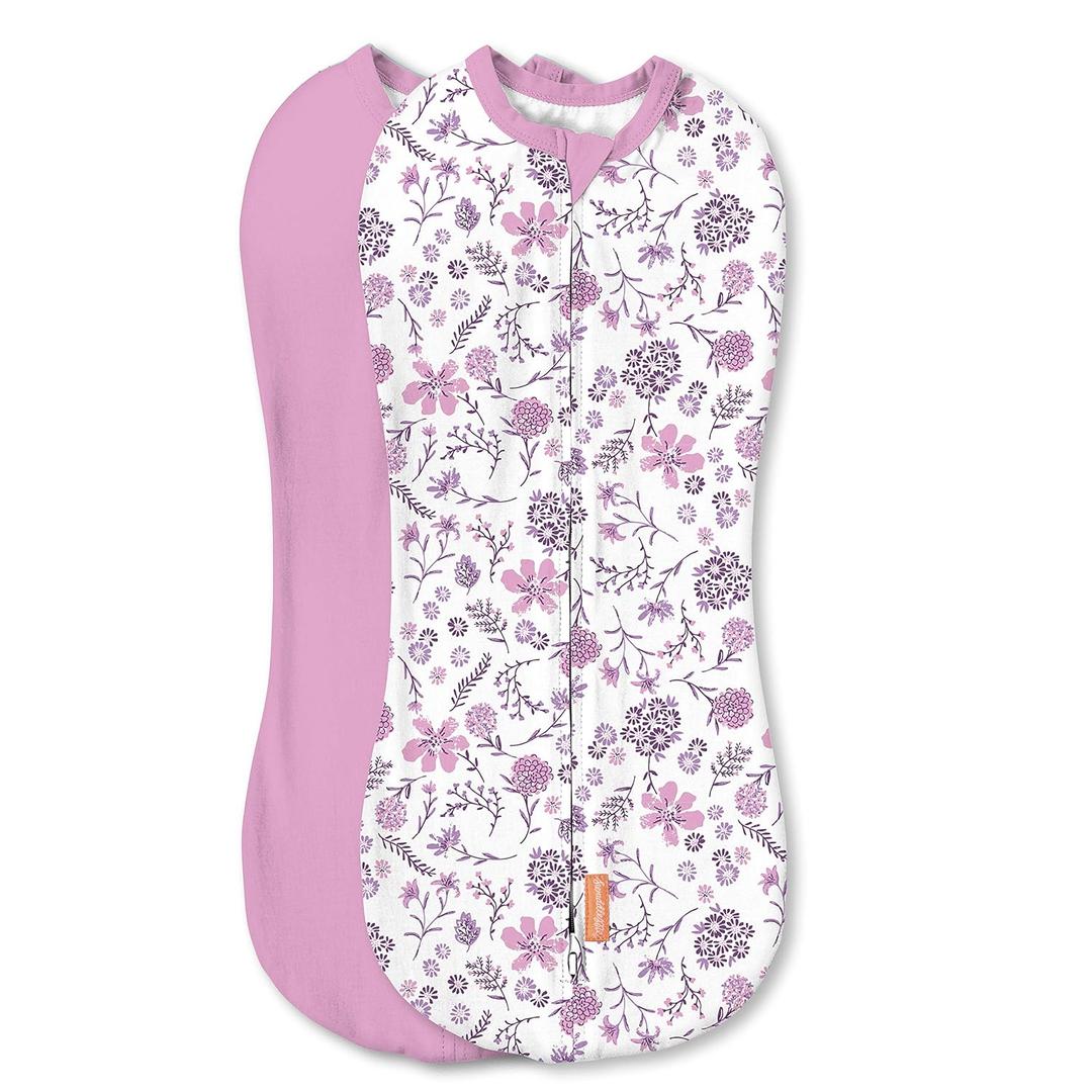 SwaddleMe by Ingenuity Pod - Size Newborn, 0-2 Months, 2-Pack (Dainty Flowers)