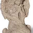 INLOMEM Praying Angel Figurine, Sculpted Hand-Painted Figurine, Angel Wings Statue for Home Decor or Garden, First Communion Gifts for Girls, Religious Gifts for Women (Granite)