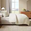 Great Bay Home 100% Natural Cotton Duvet Cover Set, King/ California King Size - Honeycomb Waffle Cream Duvet Cover with Button Closure & 2 Pillow Shams - Boho Bedroom Decor