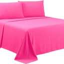 Sfoothome Queen Sheets Set - Hotel Luxury 4-Piece Bed Set, Extra Deep Pocket, 1800 Series Bedding Set, Wrinkle & Fade Resistant, Sheet & Pillow Case Set (Queen, Hot Pink)